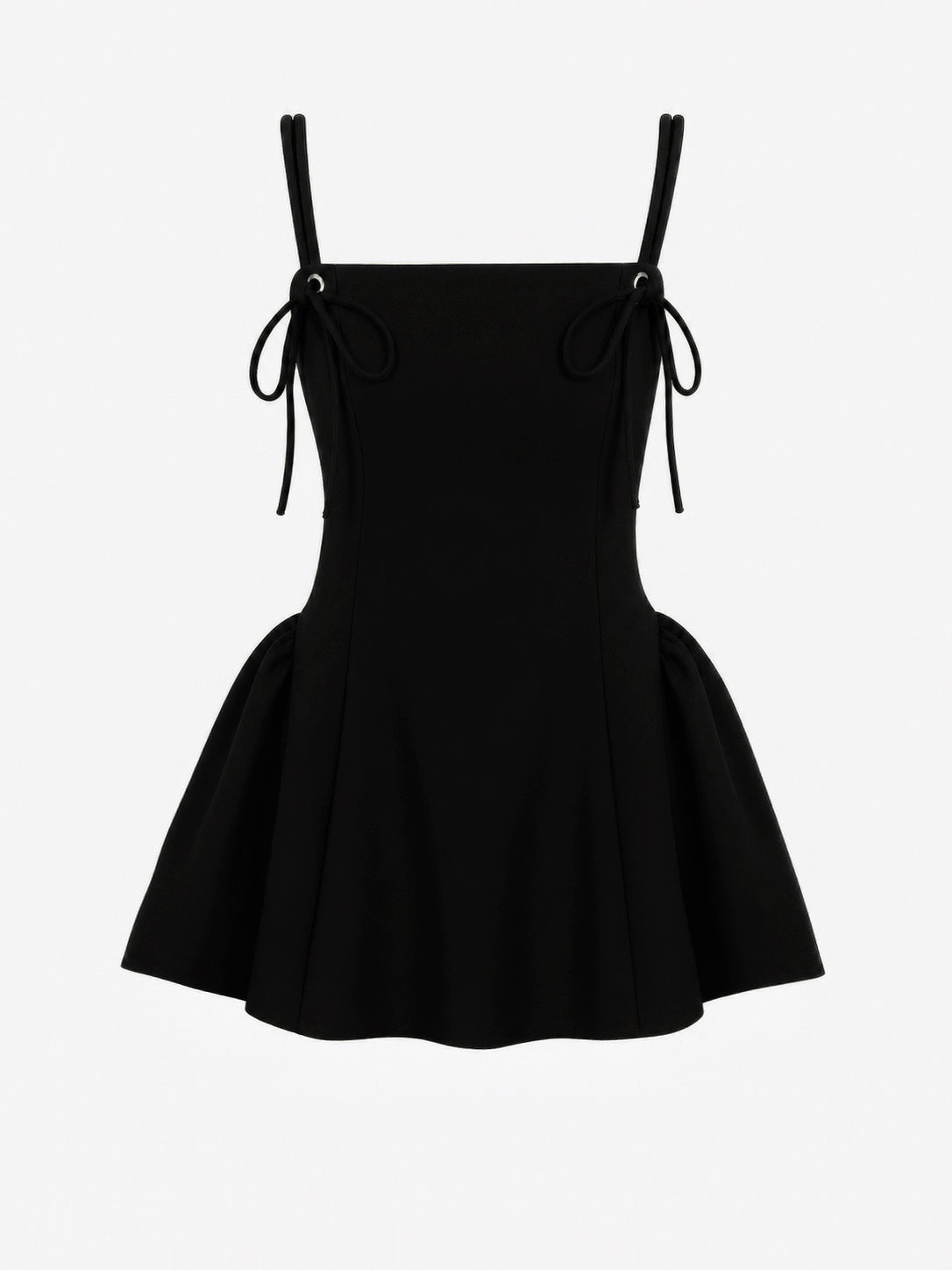 Sculptural Tie-Shoulder Mini Dress