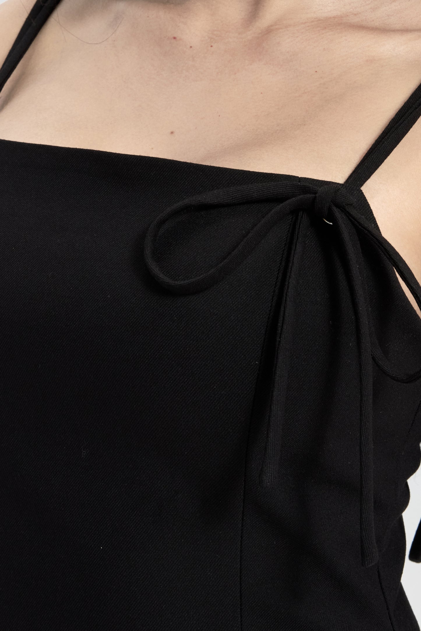 Sculptural Tie-Shoulder Mini Dress
