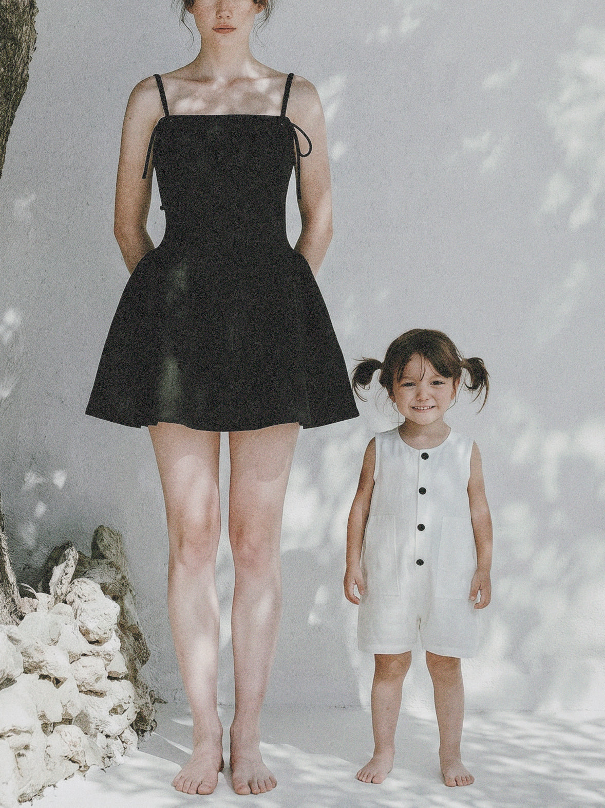 Black Sculptural Tie-Shoulder Mini Dress